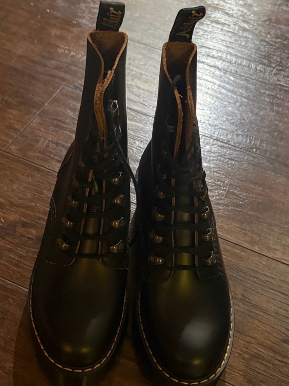Dr. Martens Black Lace-Up Leather Boots for Women
